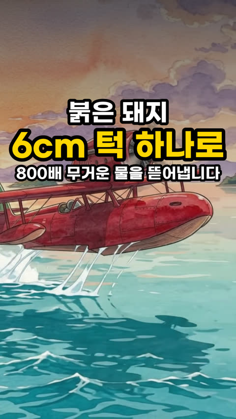 붉은 돼지의 비행정, 어떻게 바다에서 떨어질까?